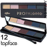 TopFace - Палітра тіней PT-501 5-цв Pro Palette Тон 12 персик, троянд, слива, сині, бірюза перламутр