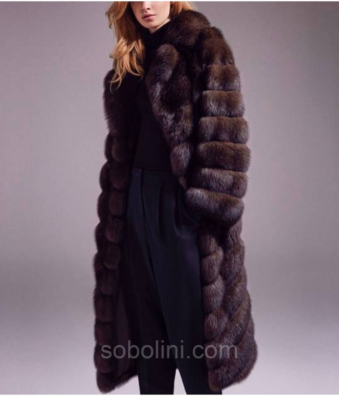 Шуба довга з хутра соболя, фото 1