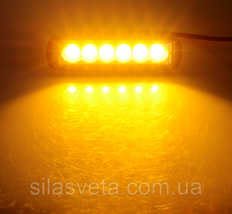 Світлодіодна фара 07-18W (MINI) (ЖІЛТИЙ) (ДАЛЬНІЙ)