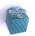 Бонбон'єрка бірюзова в горошок, фото 1