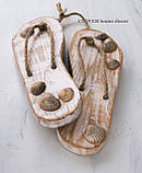 Wooden flip flops Дерев'яні декоративні шльопанці (сланці), фото 5