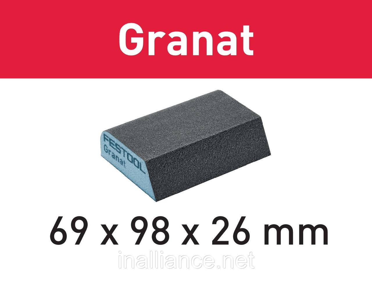 Губка шліфувальна комбі-блок 69 x 98 x 26 мм Р120 CO GR/6 Granat Festool 201084