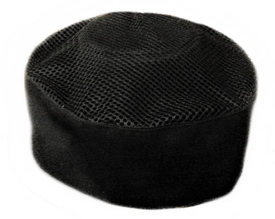 Шапка "Таблетка" для кухаря чорна з сіткою Atteks універсальний - 1630, фото 1