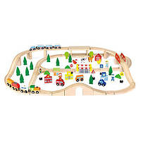 Деревянная игрушка Железная дорога, 90 деталей Viga Toys 50998