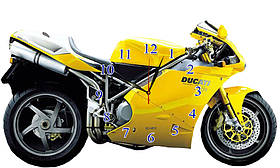 Дитячі настінні годинники МДФ мотоцикл "Ducati"