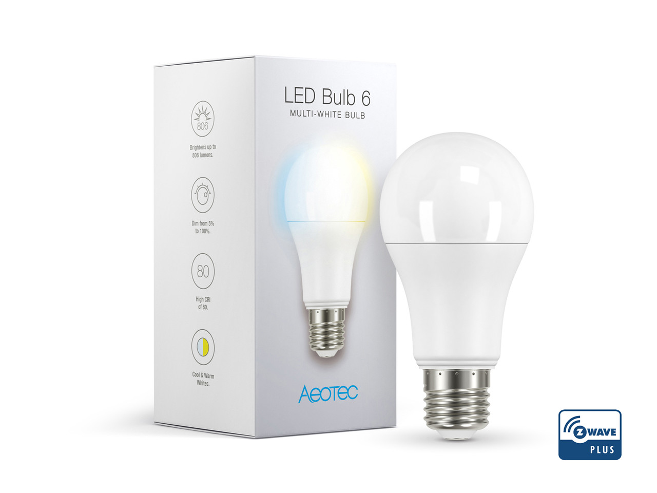 Світлодіодна лампа AEOTEC LED Bulb 6 Multi-White (E27) — AEOEZWA001