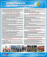 Стенд. Охорона праці під час приготування і роздачі кормів. 0,6х0,5. Пластик