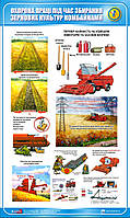 Стенд. Охорона праці при збиранні зернових культур комбайнами. 0,6х1,0. Пластик