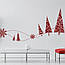 Новорічна наклейка Візерункові ялинки (новорічний декор стін та вікон ялинки гірлянда) матова 1200х550мм, фото 3