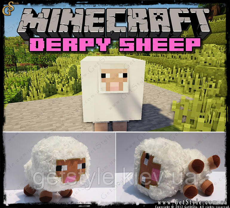 Плюшевая овечка из игры Майнкрафт - "Minecraft Sheep" - 16 х 12 см - фото 5 - id-p69660086