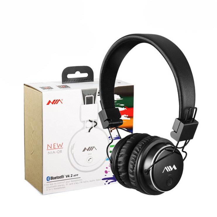 Бездротові Bluetooth-стерео навушники NIA Q8 оригінал з МР3 плеєром і AUX, фото 1