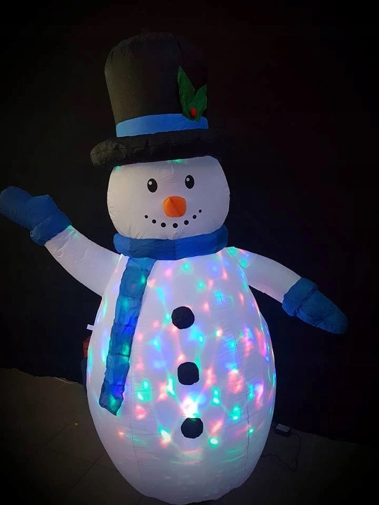 Надувний світний новорічний сніговик 1.8 м, фото 1