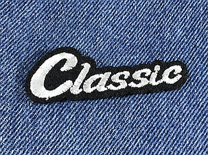 Нашивка Classic колір чорний з білим 65x24 мм, фото 1