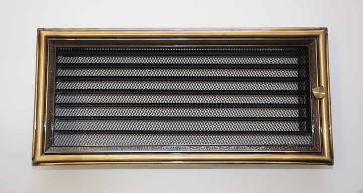 Решітка для каміна рустикальна 17х37 см із жалюзі, фото 1