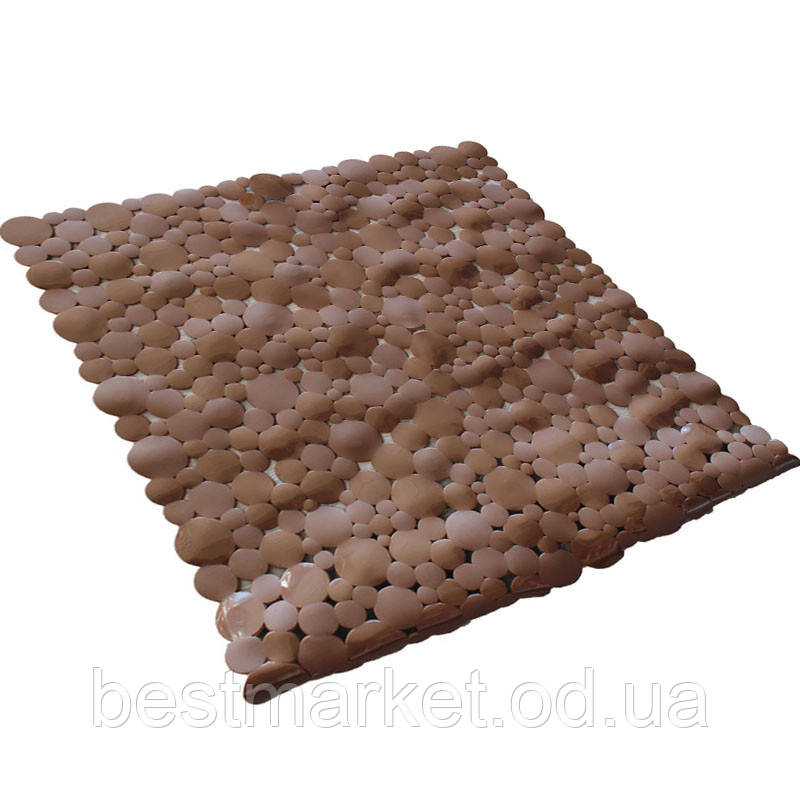 Килимок у ванну кімнату антиковзний гумовий 53х53 см Bathlux Stone (40266)