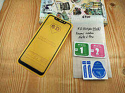 6D full glue захисне скло для Xiaomi Redmi Note 6 Pro (black) повне проклеювання