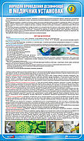 Стенд. Порядок проведення дезінфекції в медичних установах. 0,6х1,0. Пластик