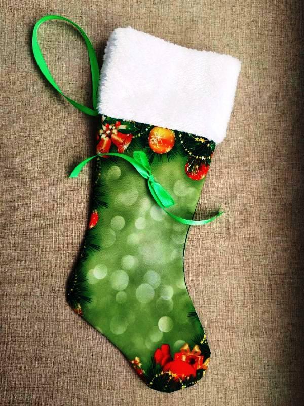 НЧ-4. Новорічний чобіток без вишивки на габардині. Готовий виріб., фото 1