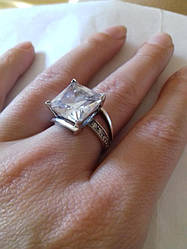 Срібне кільце Н Вавилон з квадратним каменем