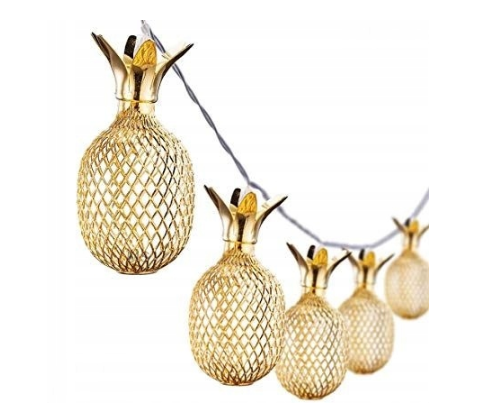 Новорічна гірлянда, Ананаси золотий, 4 Метри колір теплий білий