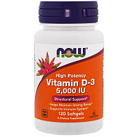 NOW Foods Vitamin D-3 High Potency 5,000 IU 120 Softgels