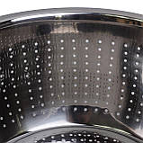 Друшляк Kamille KM-4357 Червоний 22см Друшляк з двома силіконовими ручками Друшляк з нержавіючої сталі, фото 10