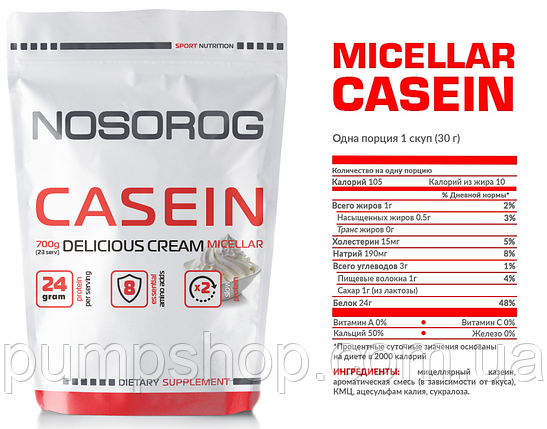 Казеїновий протеїн Nosorog Casein 700 г, фото 2