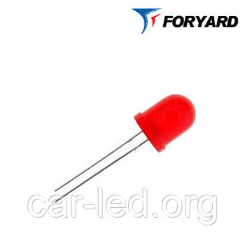Светодиод красный 8mm. FYL8003 HD (700nm. красный; 30mcd,60°) круглый, диффузный 20° FORYARD