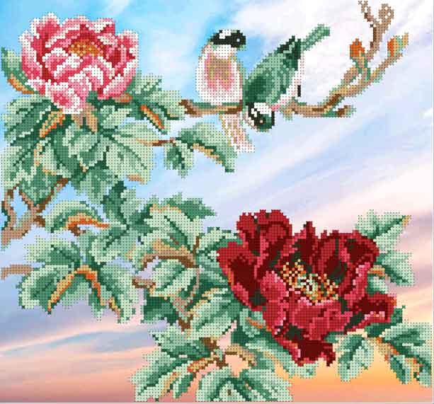 Схема для вишивання бісером Парочка на гілці БИС3-198 (А3), фото 1