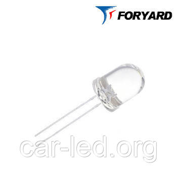 Світлодіод Зелений 10 мм. FYL10003 UGC (530nm; 2000mcd, 20 °) (круглий, прозорий), FORYARD, фото 1