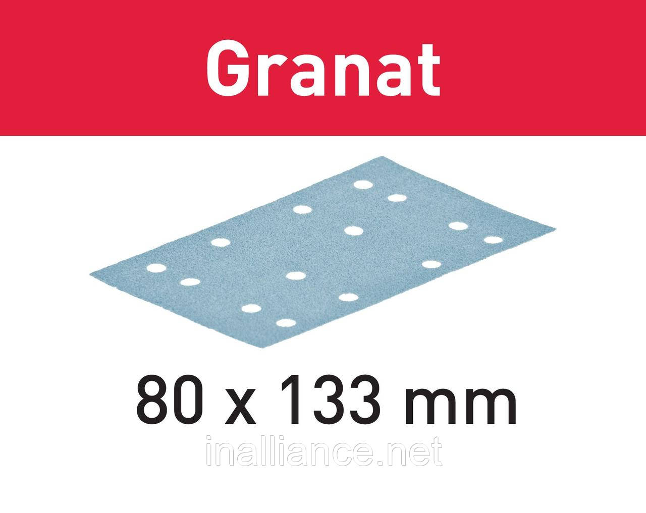 Шліфувальні листи Granat STF 80 x 133 мм P80 GR/50 Festool 497119