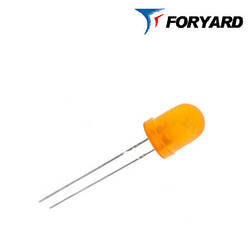 Світлодіод помаранчевий 8mm. FYL8003 UEC (620nm.; 1800mcd, 20 °) круглий, матовий, 20 ° FORYARD