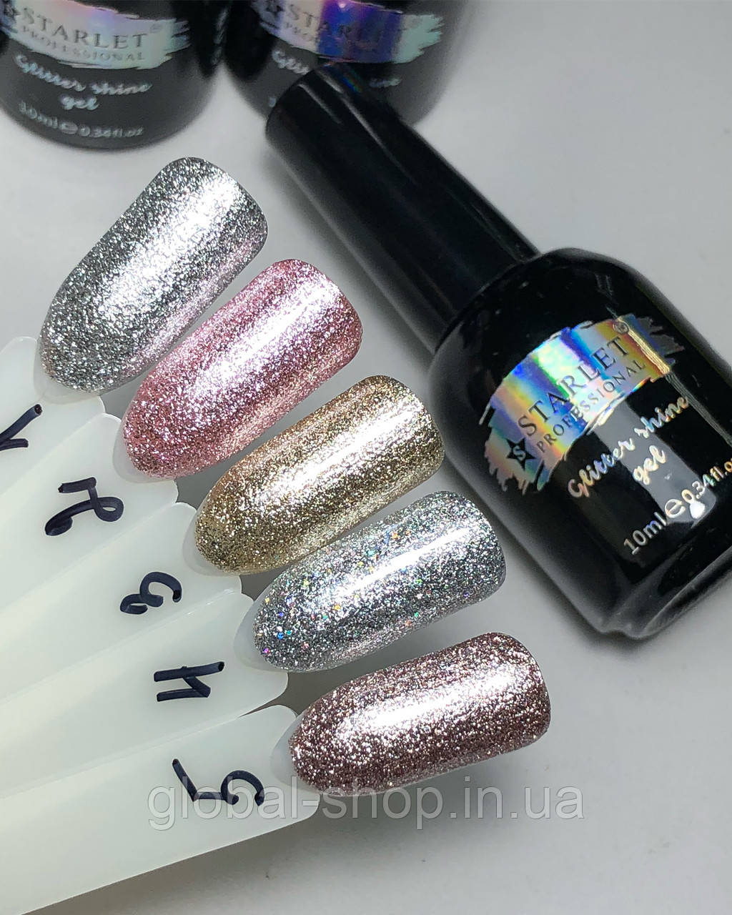 ГЕЛЬ-ЛАК STARLET PROFESSIONAL GLITTER SHINE GEL, 10 МЛ