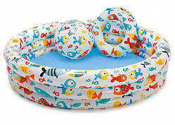Дитячий надувний басейн Intex 59469 + коло + м'яч