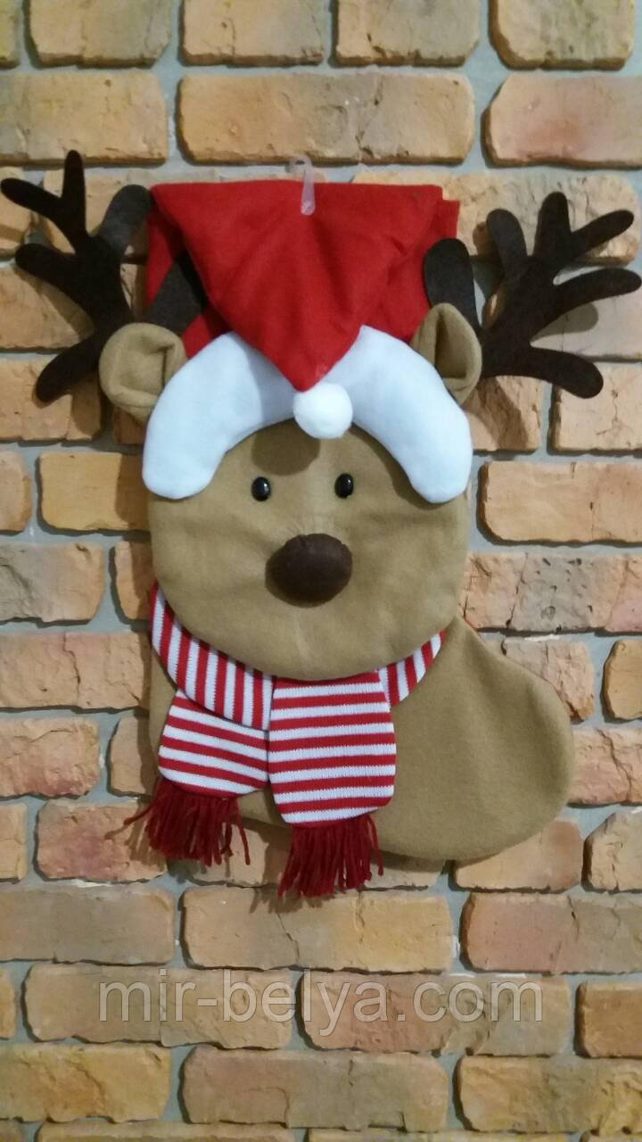 Новорічний мішок для подарунків різдвяний, фото 1