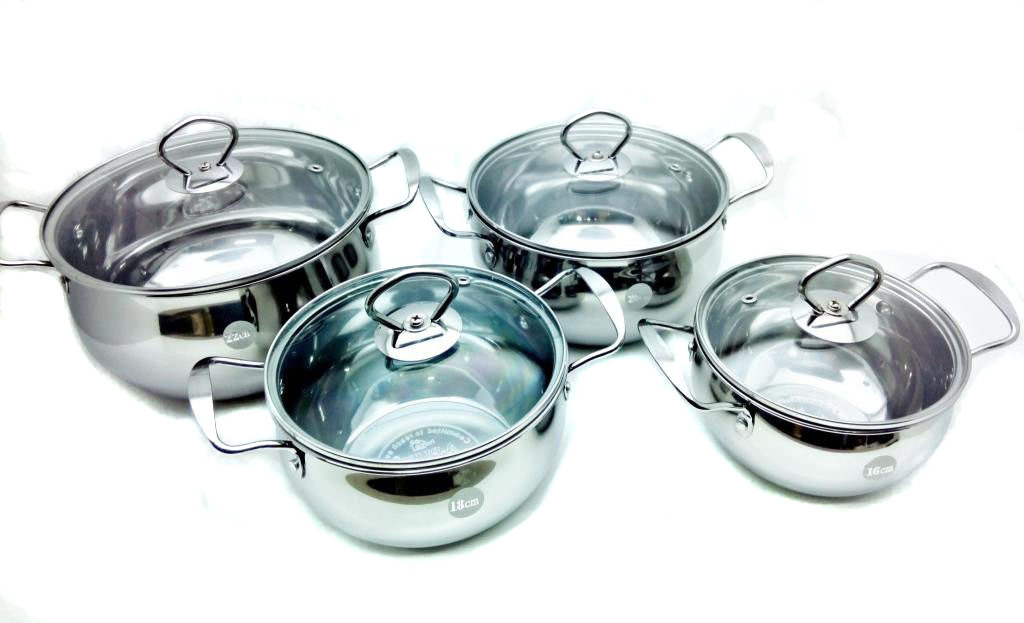 Набір каструль з кришками з 4шт A-plus 2061, фото 1