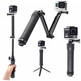 Монопод трипод штатив для екшн камер GoPro і інші 3-Way, фото 7
