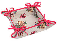 Хлібниця новорічна гобеленова, 25х25 см, ексклюзивні подарунки, Новорічний текстиль