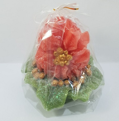 Свічка Букет Пуансетія / Свічка Букет Пуансетія 10x9 см, фото 1