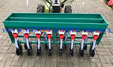 Сівалка зернова 8-ми рядна СЗП-8Б з бачком для міндобрива Дискова до мотоблока та мототрактора