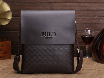АКЦІЯ!!! Чоловіча сумка через плече Polo Videng Paris+ Подарунок. Оригінал Коричневий