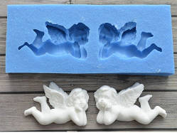 Кондитерський молд Янголи 39 на 91 мм сірий