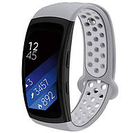 Силиконовый ремешок с перфорацией Primo для фитнес браслета Samsung Gear Fit2 / Fit2 Pro (SM-R360/R365) - Grey