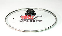 Кришка скляна 28 см із металевим облямівкою