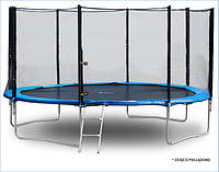 Батут FunFit 374 см з сіткою і драбинкою