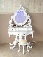 Туалетка з дзеркалом і табуретом ЧЕРВОНЕ ДЕРЕВО