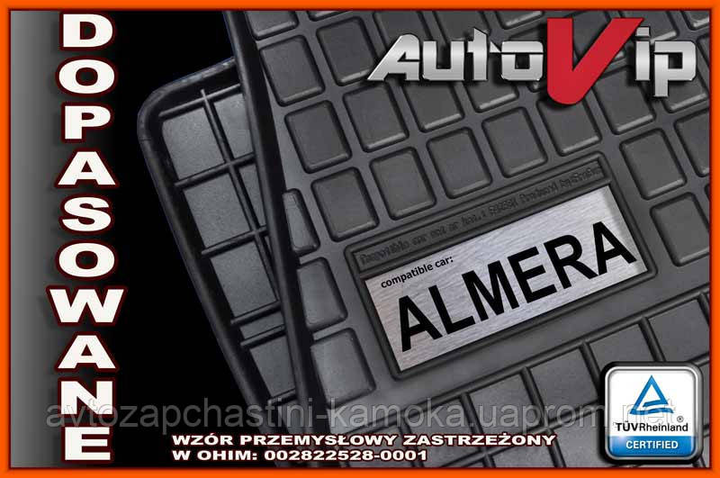 Гумові килимки NISSAN ALMERA N16 2000 - з логотипом, фото 1