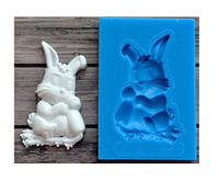 Молд силіконовий Заєць 52 на 36 мм сірий