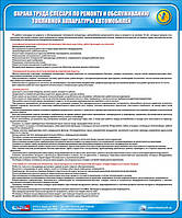 Стенд. Охрана труда слесаря по ремонту и обслуживанию топливной аппаратуры автомобилей. (рус) 0,6х0,5. Пластик