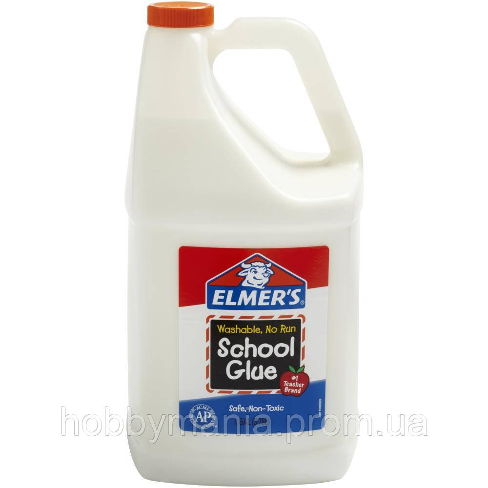Клей білий Елмерс, 1 галон (3,78л, 4,12 кг) Elmer's school white glue 1g — ідеальний для створення слаймів